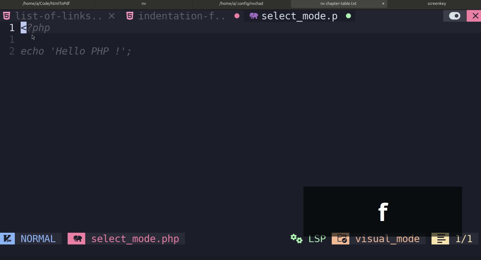 Select mode